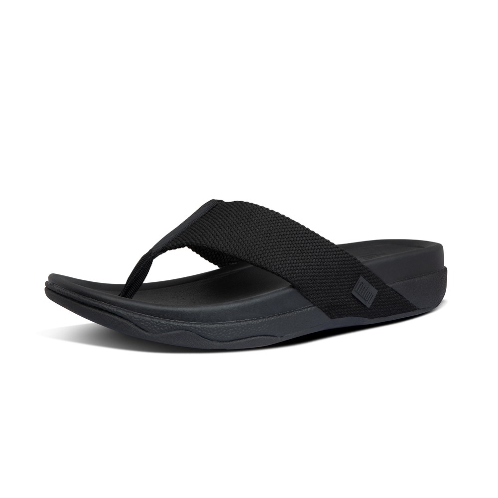 Fitflop Mens Sandals - Surfer Toe-post - Black - 103-PQMBCF